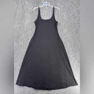 Old Navy Black Sleeveless Ribbed Hourglass A Line Tank Dress Stretch Size Large